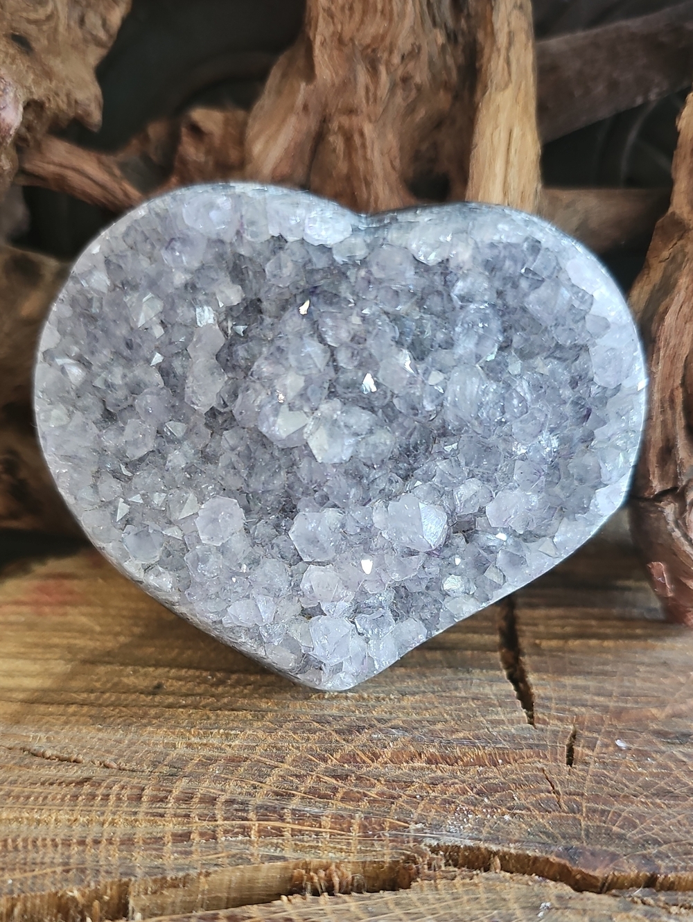 Heart-Shaped Gray Amethyst From Uruaguay - Decorative Home Accent